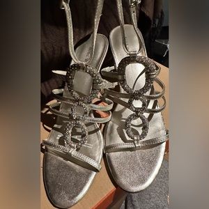 Nine West Silver/Jewelled Strappy High Heel Sandal
